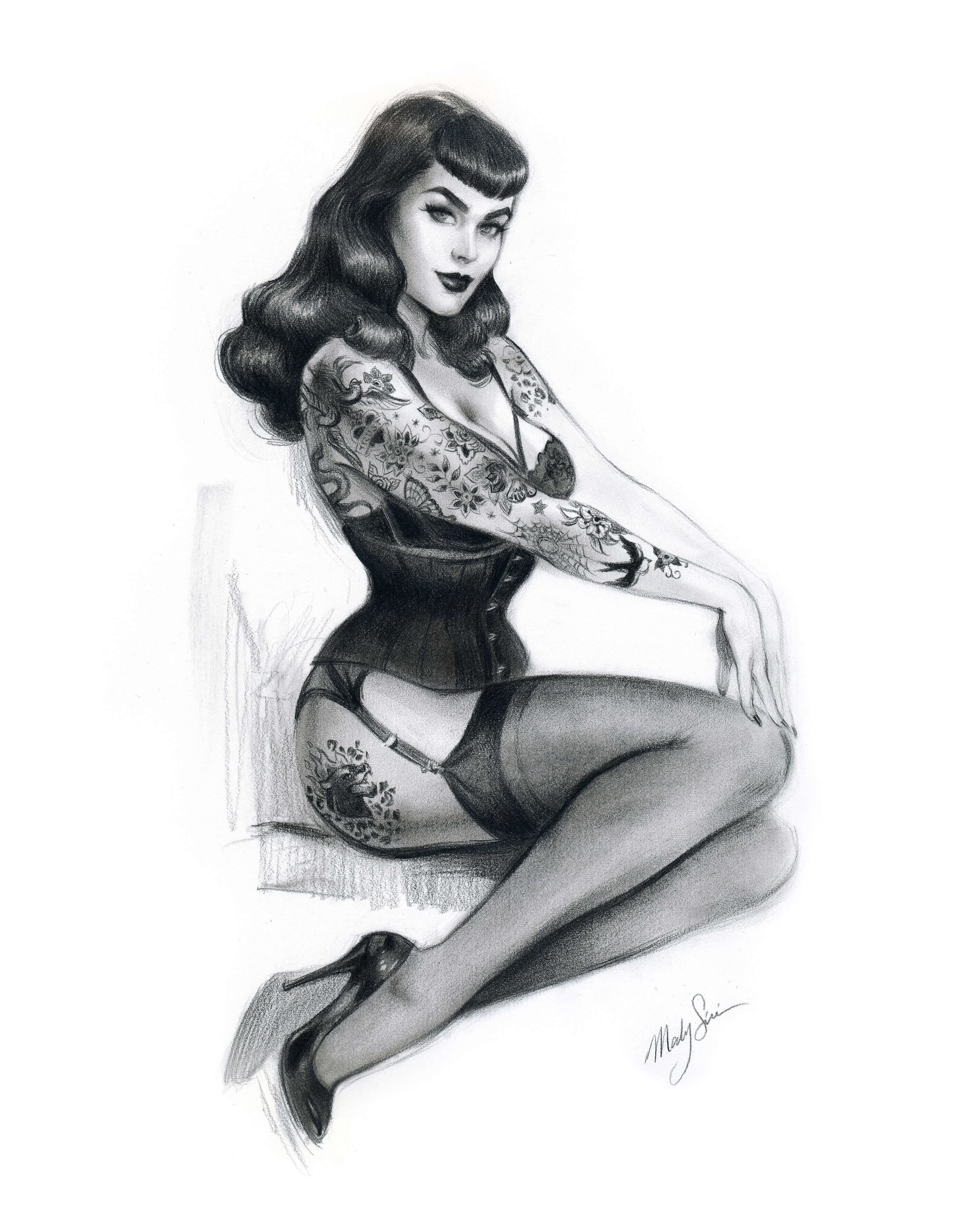 Impression numérotée et signée "Tattooed Beauty" - Femporium